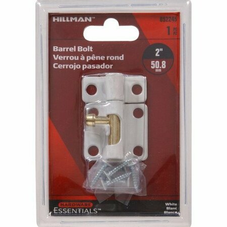 Hillman 2 WHITE BARREL BOLT 852245